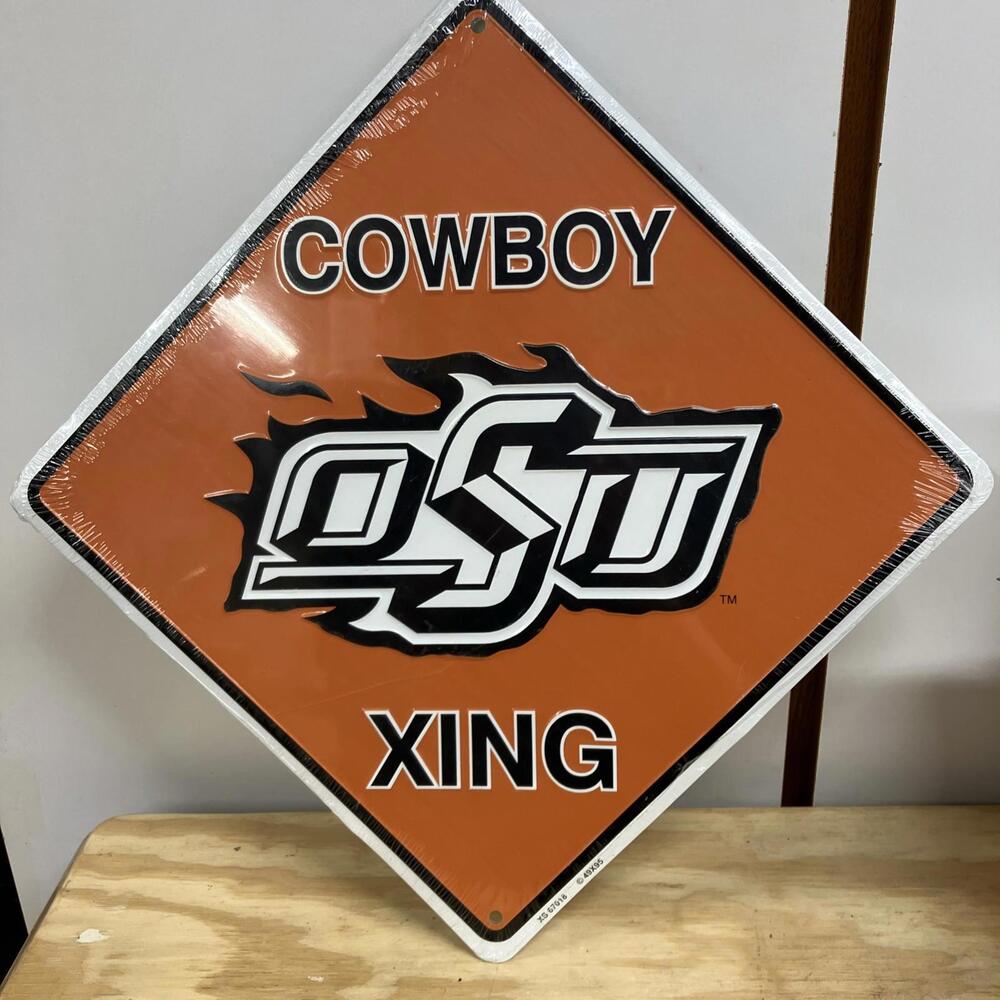 16" oklahoma State "cowboy crossing" Metal Sign ncaa college team logo